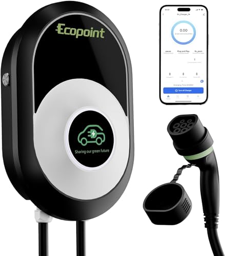 ECOPOINT Borne de Charge Véhicule Électrique 7,2kW Monophasé Rapide, EV
